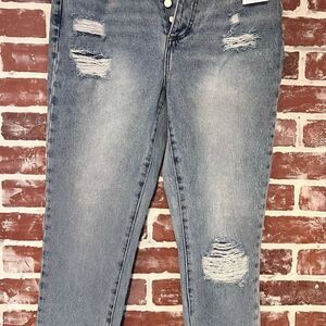 Sam Edelman Distressed Blue Straight Leg Jeans